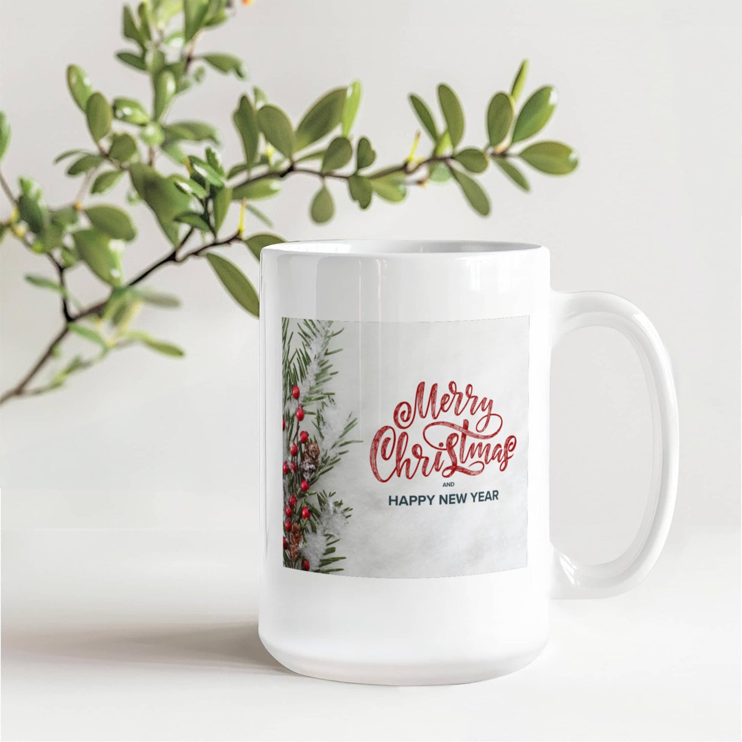 Merry Christmas and Happy New Year - 15 oz. Mug