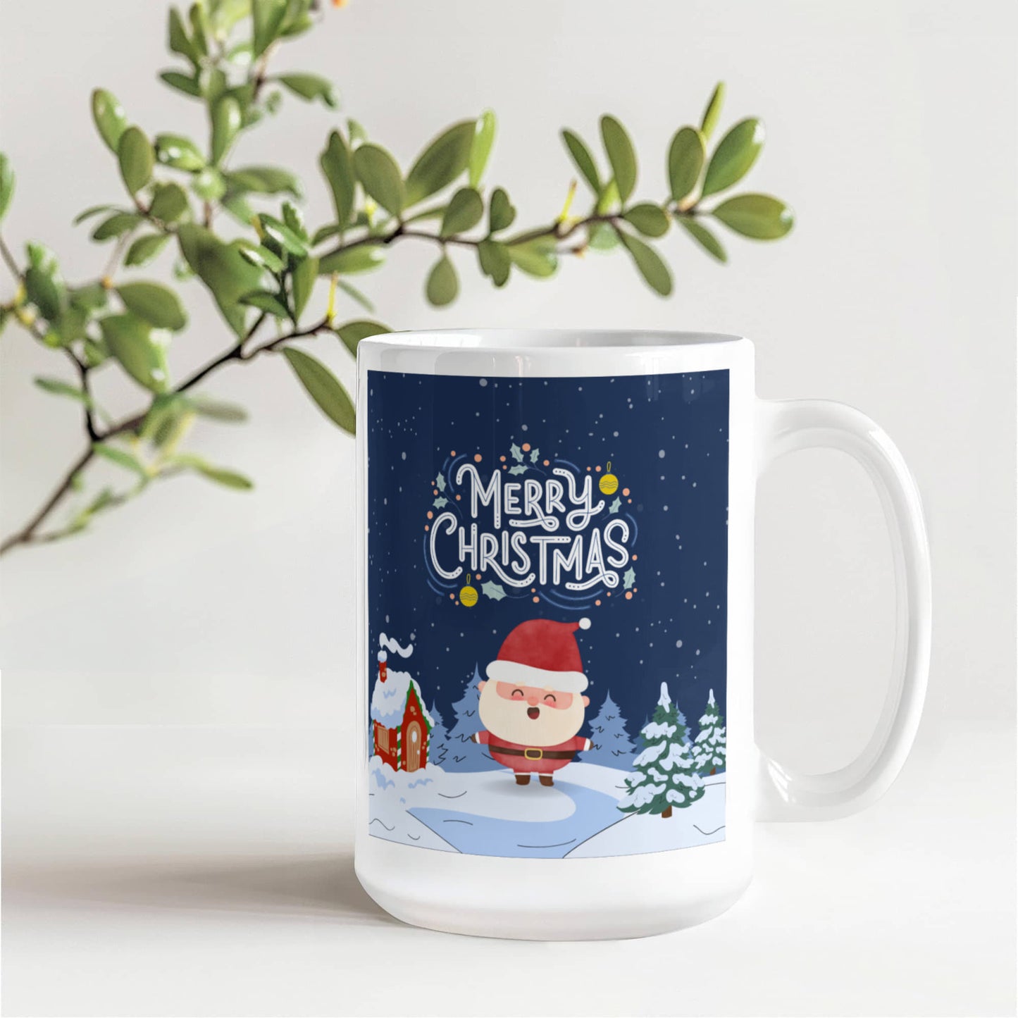 Snow Santa - Merry Christmas - 15 oz. Mug