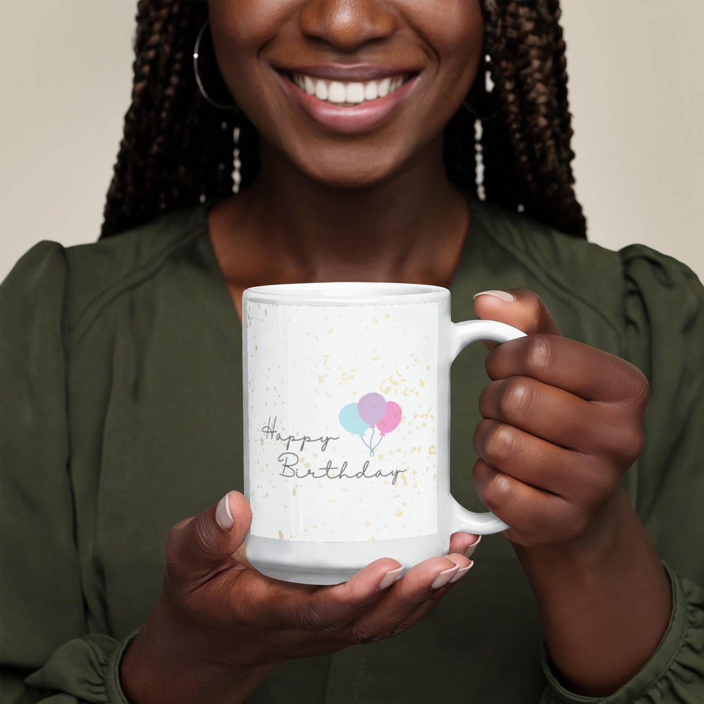 Happy Birthday with Ballons - 15 oz. Mug