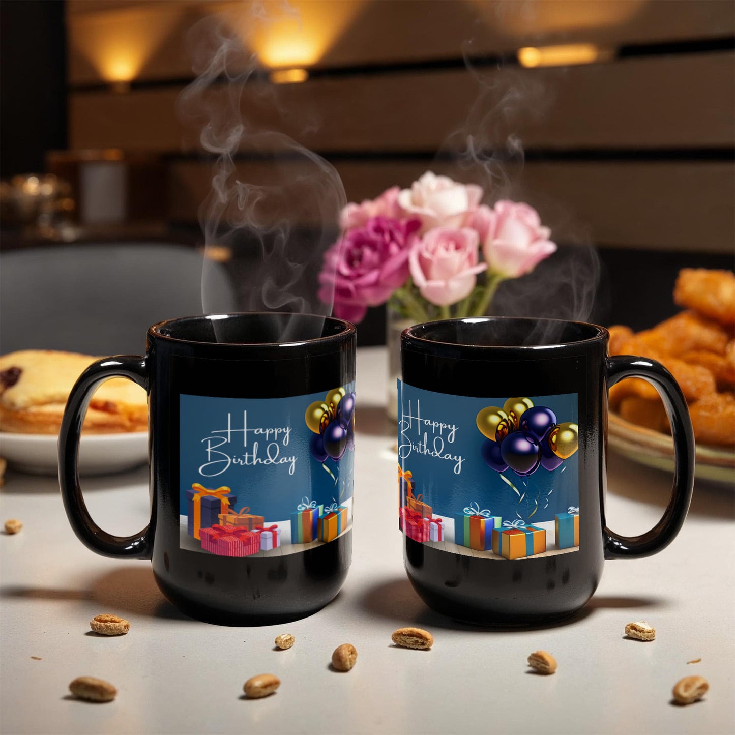 Happy Birthday Ballons and Presents - 15 oz. Mug