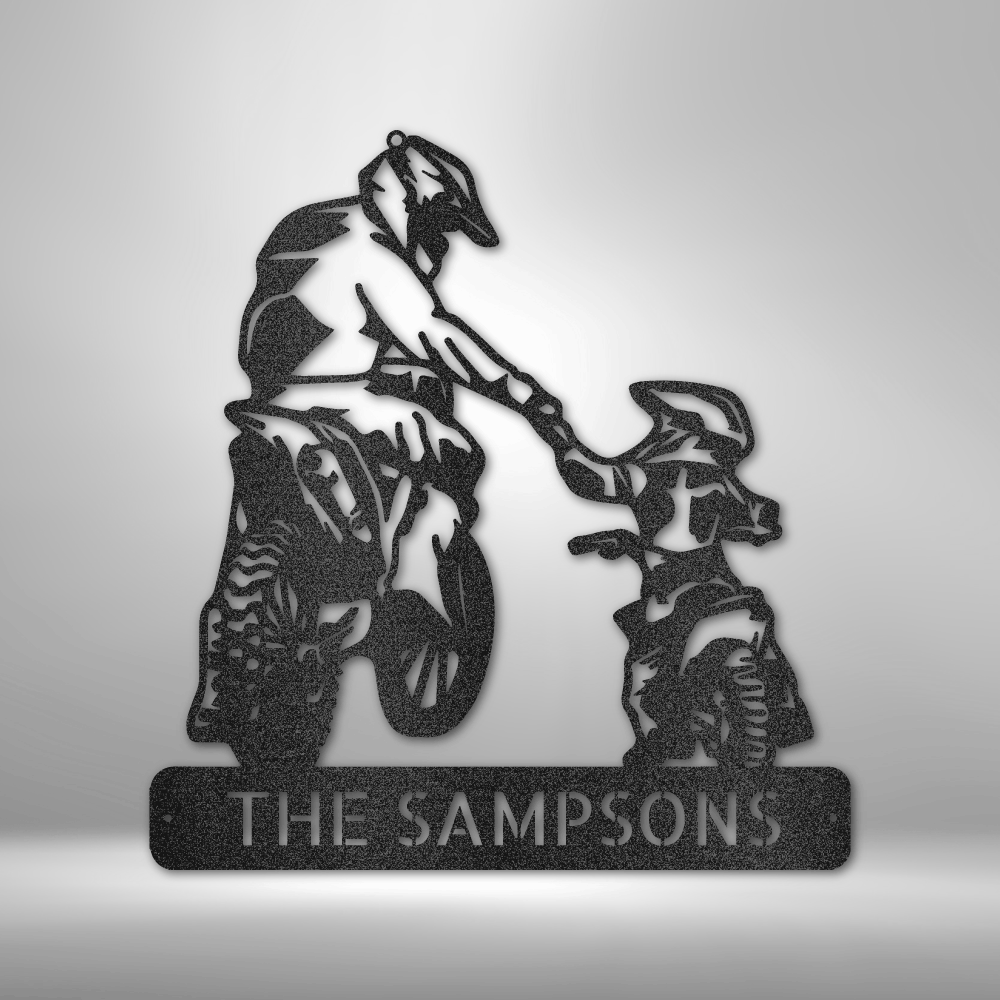 Father and Son Motocross Monogram - Steel Sign