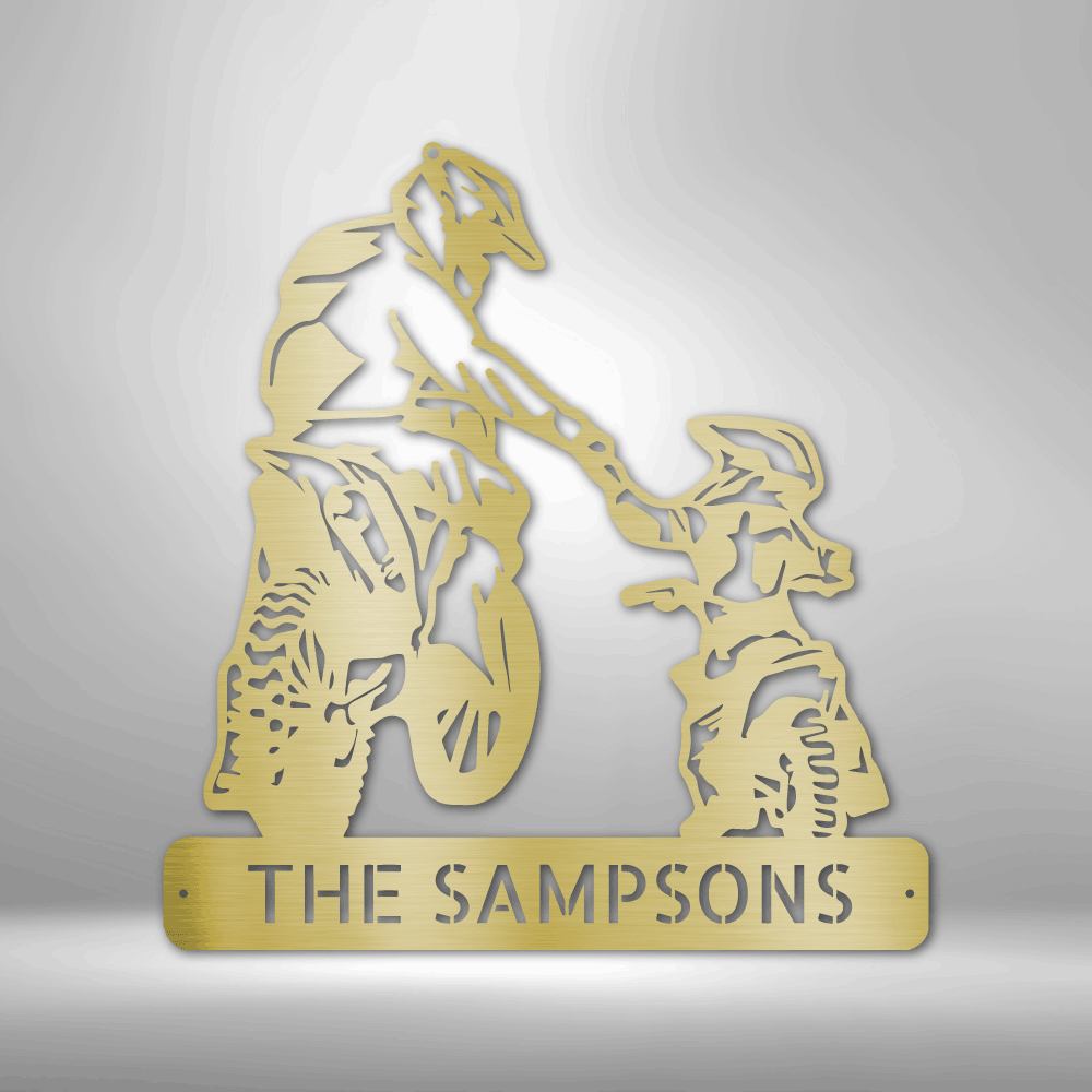 Father and Son Motocross Monogram - Steel Sign