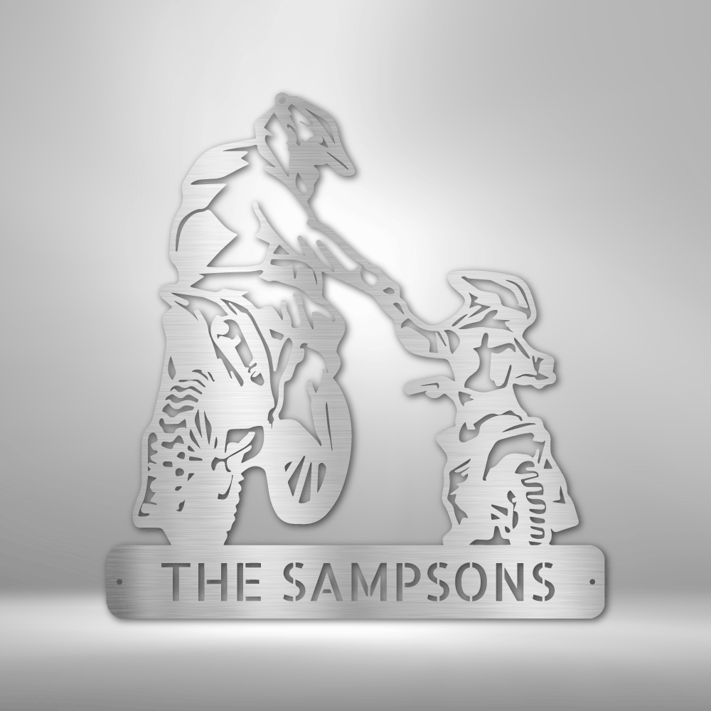 Father and Son Motocross Monogram - Steel Sign