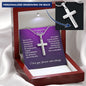 Personalized Cross Necklace, Custom Message Card