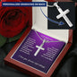 Personalized Cross Necklace, Custom Message Card