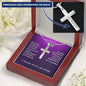 Personalized Cross Necklace, Custom Message Card