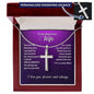 Personalized Cross Necklace, Custom Message Card
