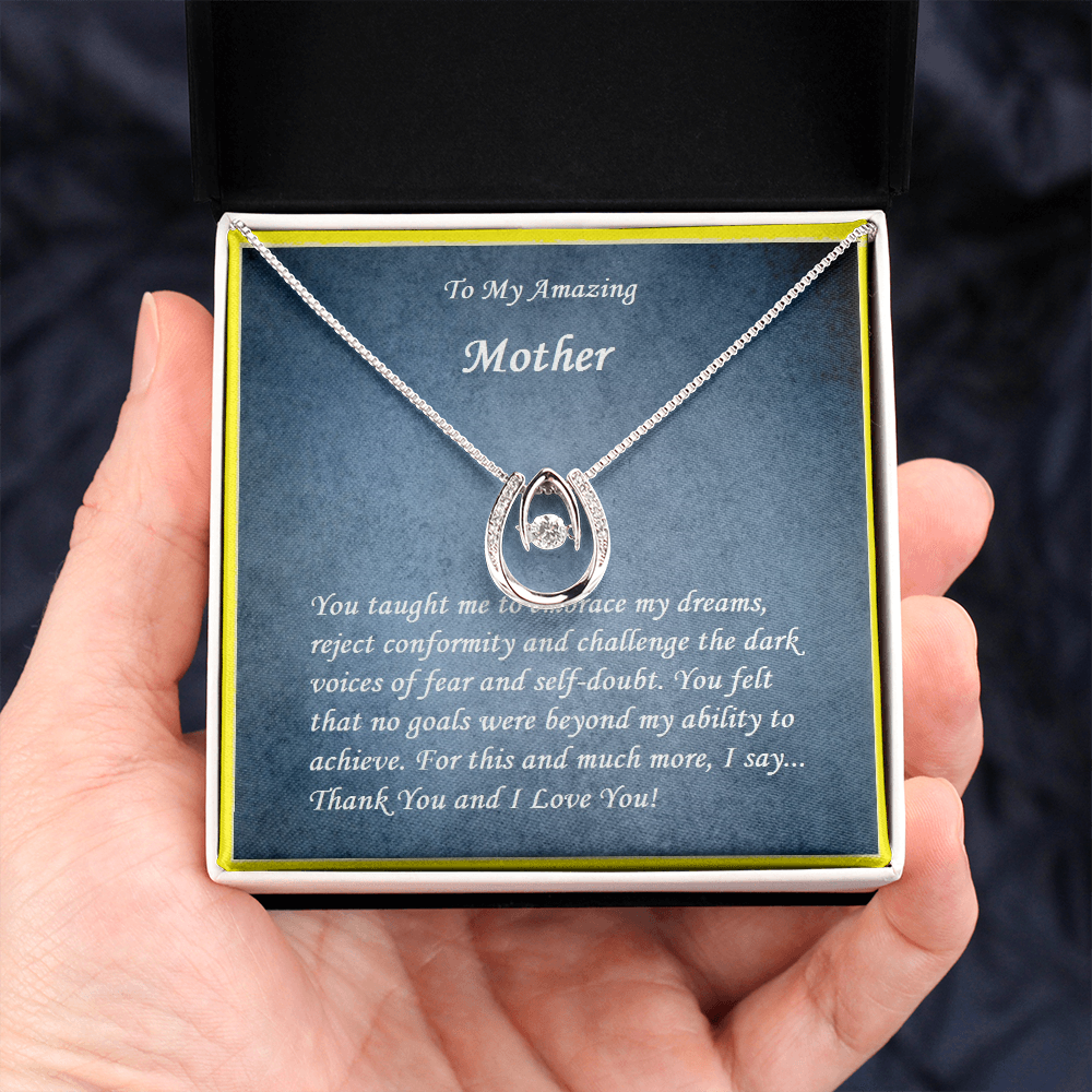 Lucky in Love Necklace, For Her, Mother, Mom, Grandmother, Aunt, Sister, Wife, Girlfriend, w/ Message Card