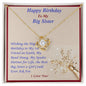 Love Knot Necklace, For Her, Custom Message Card