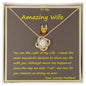 Love Knot Necklace, Custom Message Card