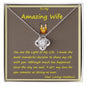 Love Knot Necklace, Custom Message Card