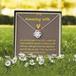 Love Knot Necklace, Custom Message Card