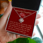 Love Knot Necklace, For Her, Custom Message Card