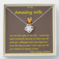 Love Knot Necklace, Custom Message Card