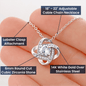 Love Knot Necklace, Custom Message Card