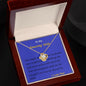 Love Knot Necklace, For Her, Custom Message Card