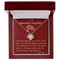 Love Knot Necklace, For Her, Custom Message Card