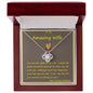 Love Knot Necklace, Custom Message Card