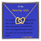 Interlocking Hearts Necklace, For Her, Custom Message Card