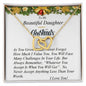 Interlocking Hearts Necklace, For Her, Custom Message Card