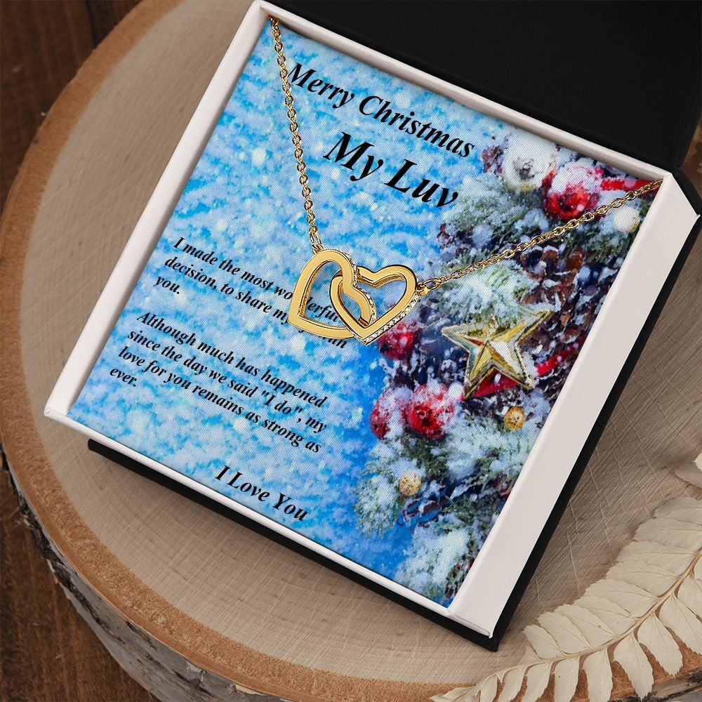 Interlocking Hearts Necklace, For Her, for Christmas, Anniversary, Birthday, Valentine's Day, Mother's Day, with Custom Message Card