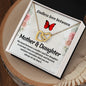 Interlocking Hearts Necklace, Custom Message Card