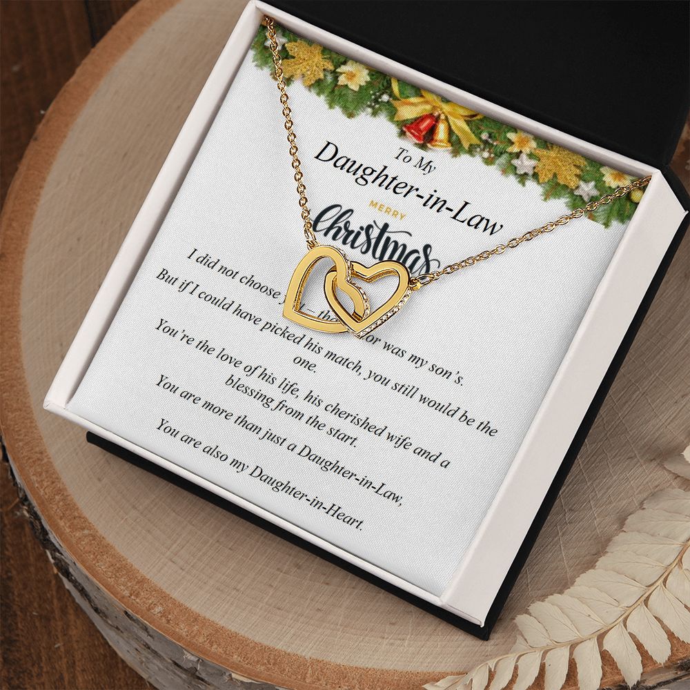 Interlocking Hearts Necklace, For Her, Custom Message Card