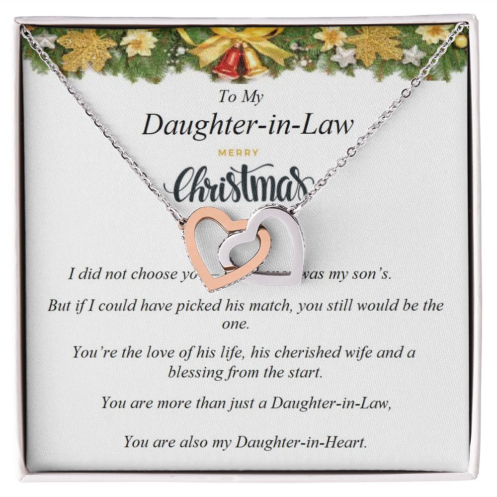 Interlocking Hearts Necklace, For Her, Custom Message Card