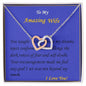 Interlocking Hearts Necklace, For Her, Custom Message Card