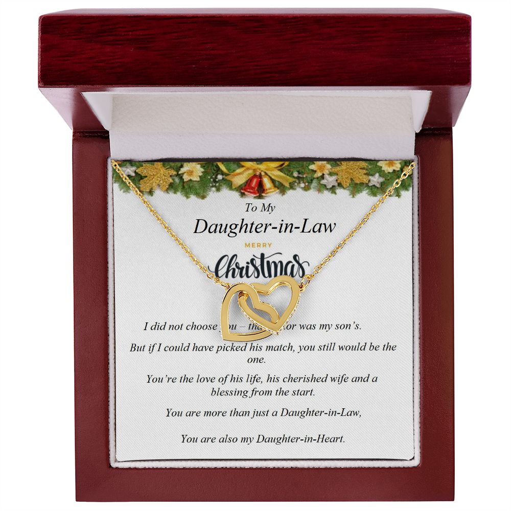 Interlocking Hearts Necklace, For Her, Custom Message Card