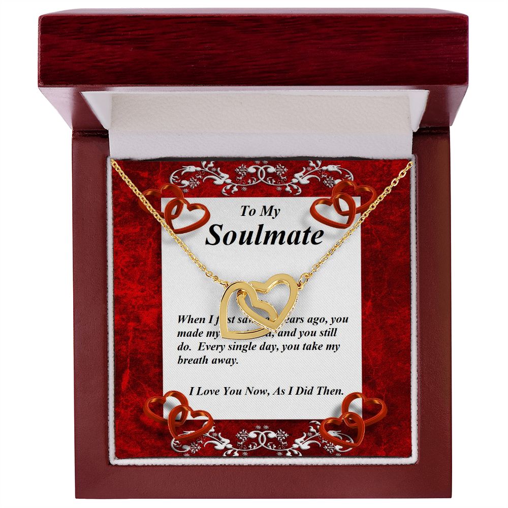 Interlocking Hearts Necklace, Custom Message Card
