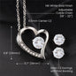 Forever Love Necklace and Cubic Zirconia Earring Set, Custom Message Card
