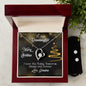 Forever Love Necklace and Cubic Zirconia Earring Set, Custom Message Card