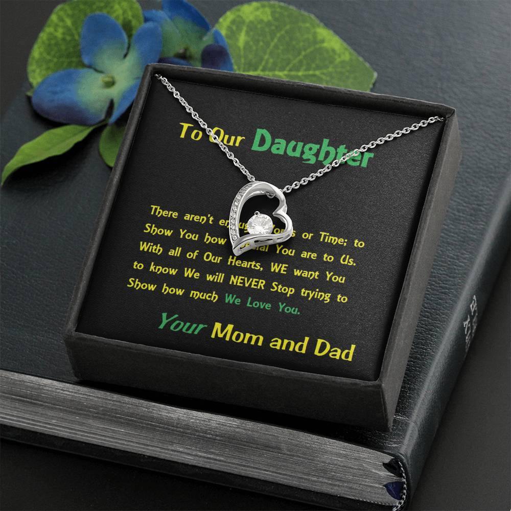 Forever Love Necklace, For Daughter, Gift For Our Daughter, Shineon Jewelry, Christmas Gift, Birthday Gift, Message Card Jewelry - Gifts 4 Your Season