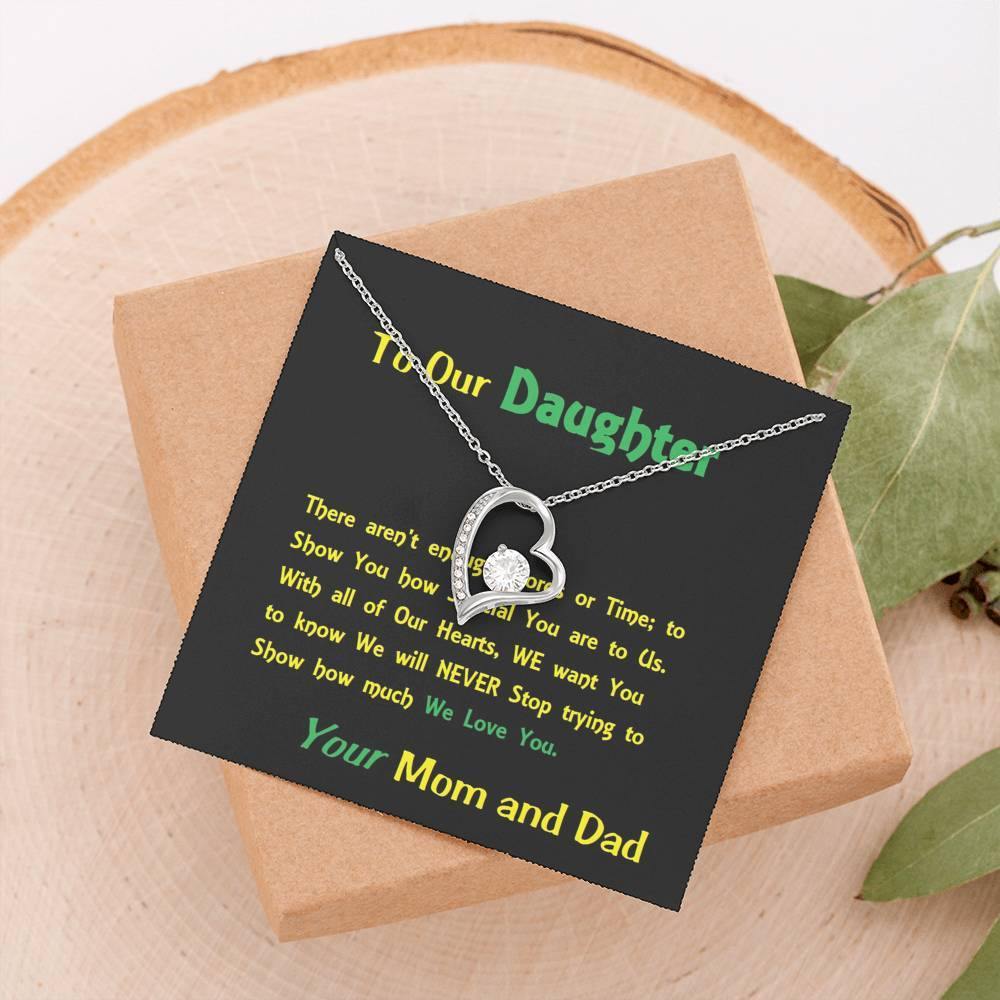 Forever Love Necklace, For Daughter, Gift For Our Daughter, Shineon Jewelry, Christmas Gift, Birthday Gift, Message Card Jewelry - Gifts 4 Your Season
