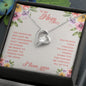 Forever Love Necklace, For Her, Mother, Christmas, Birthday, Mom on Mother's Day, with Message Card