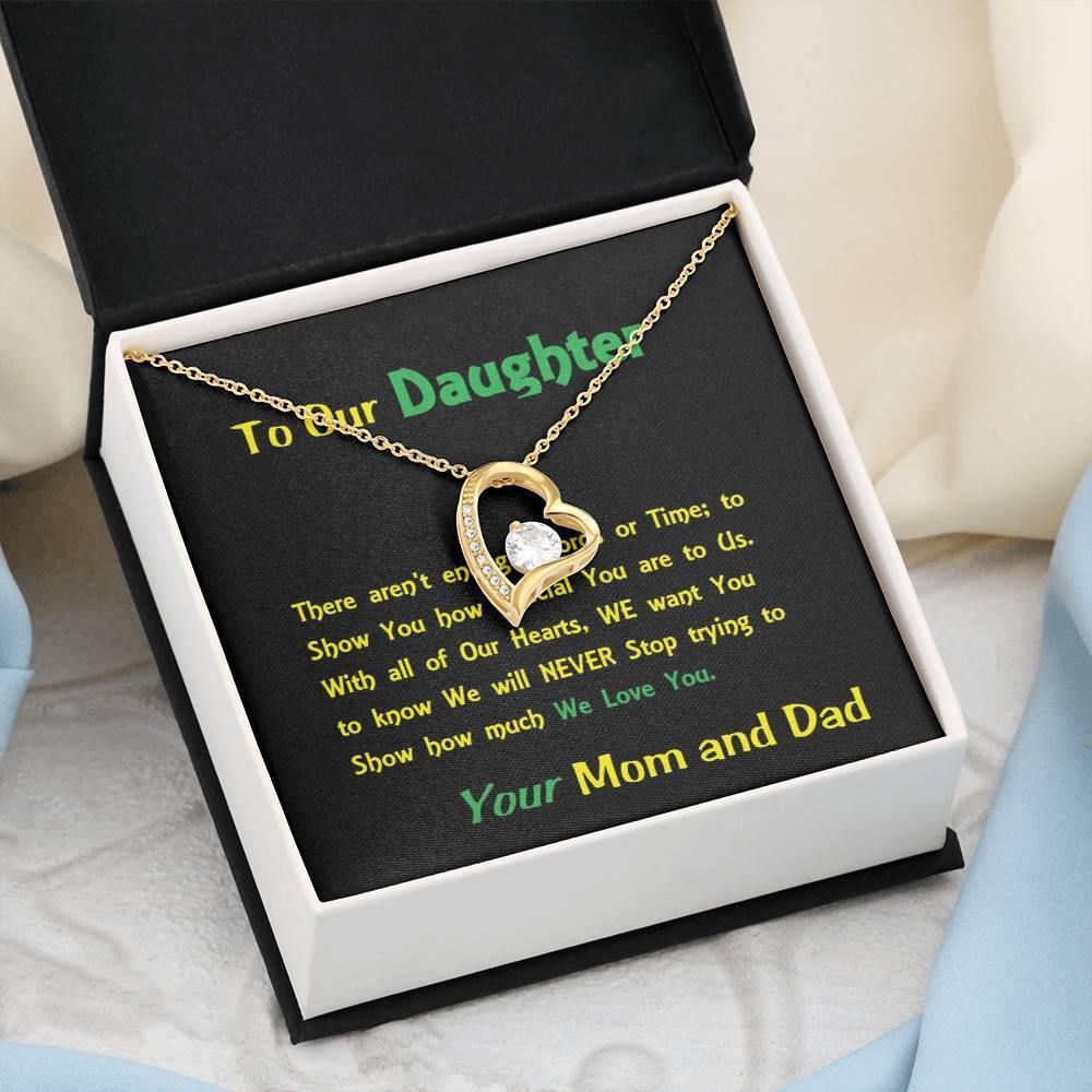 Forever Love Necklace, For Daughter, Gift For Our Daughter, Shineon Jewelry, Christmas Gift, Birthday Gift, Message Card Jewelry - Gifts 4 Your Season