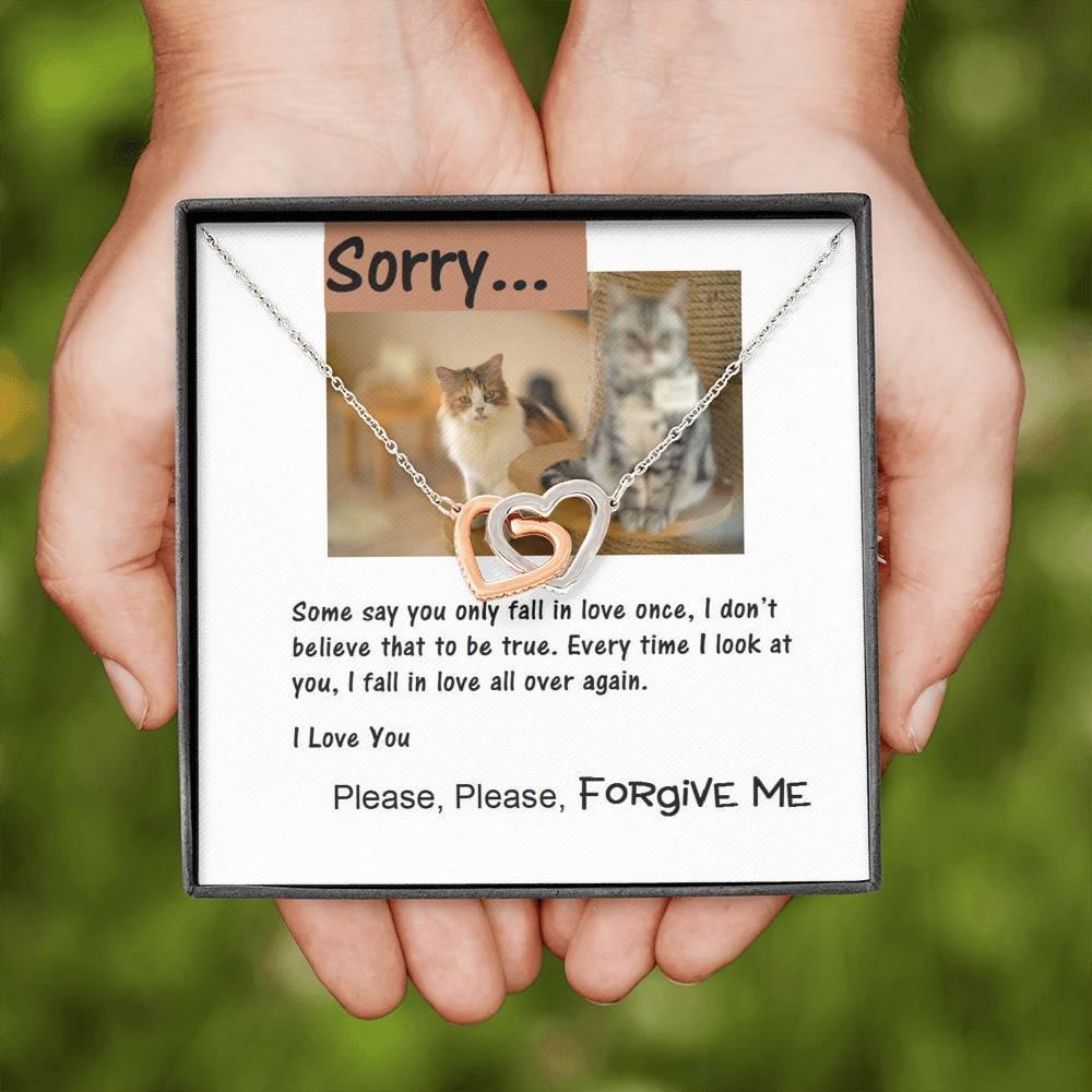 Sorry Hearts, Apology Message Card Jewelry for Her, Cat Lover Gift, Christmas Gift, Gift Idea, Gift for Her - Gifts 4 Your Season