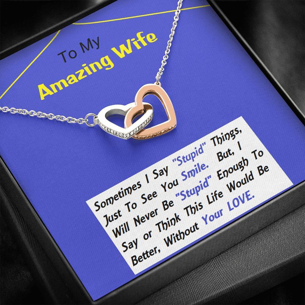 Two Hearts Embellished, Anniversary Gift For Wife, Birthday Gift For Wife, Gift For Wife, Necklace For Wife, Gift For Wife Birthday - Gifts 4 Your Season