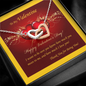 Two Hearts Necklace, For Her, Valentine's Day, Mother, Wife, Girlfriend, with Custom Message Card