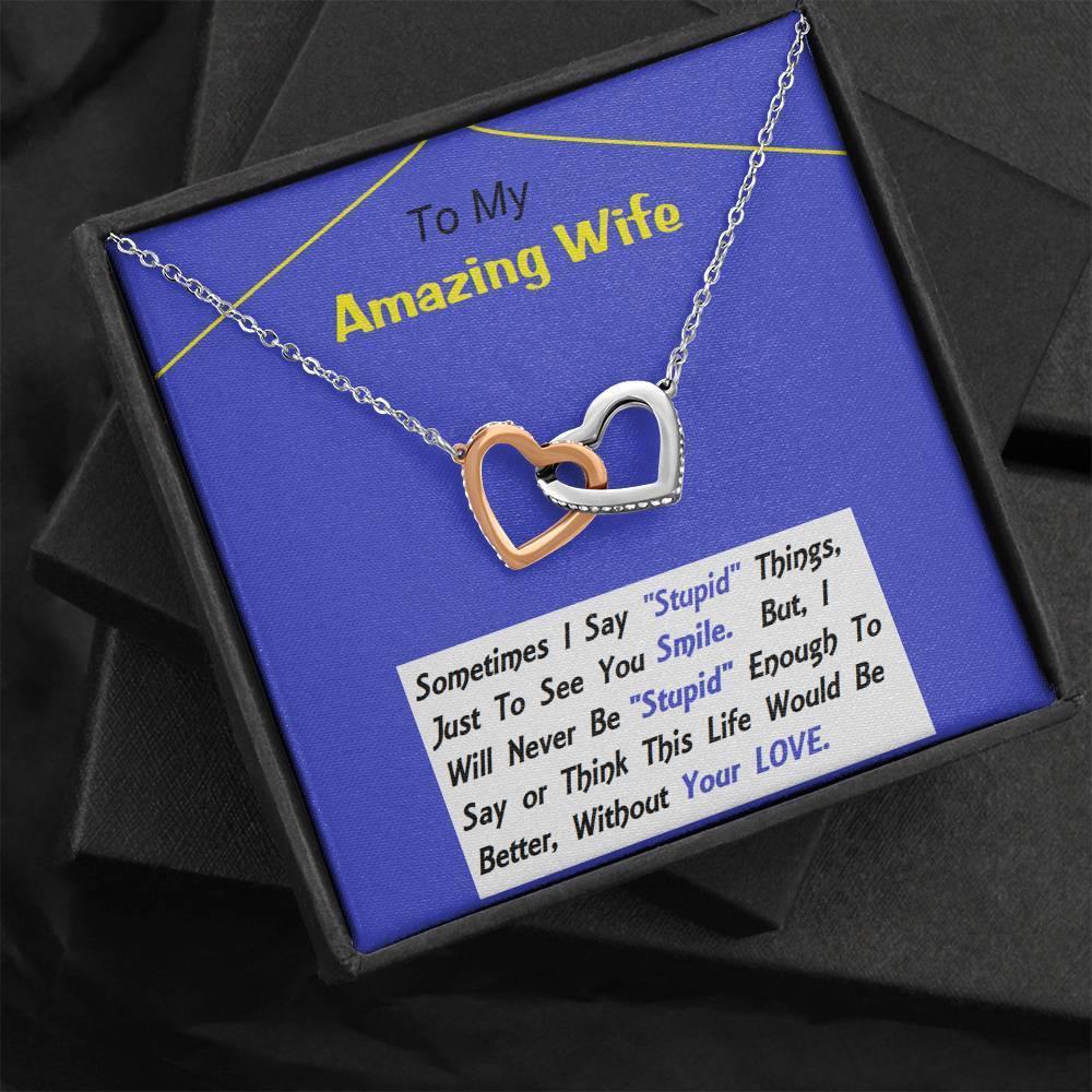 Two Hearts Embellished, Anniversary Gift For Wife, Birthday Gift For Wife, Gift For Wife, Necklace For Wife, Gift For Wife Birthday - Gifts 4 Your Season