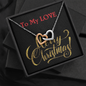Two Hearts Necklace, For Her, Friend, for Christmas, Anniversary, Birthday, Valentine's Day, Mother's Day, with Custom Message Card