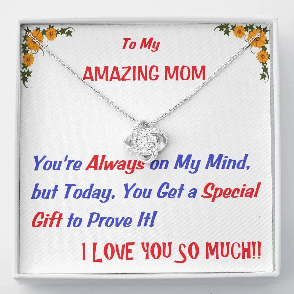 Love Knot Necklace | To My Mom Gift | Mom Christmas Jewelry | Love Her Keepsake | Mom Necklace | Mom Message Card | Meaningful Cards | Best Mom Ever - Gifts 4 Your Season