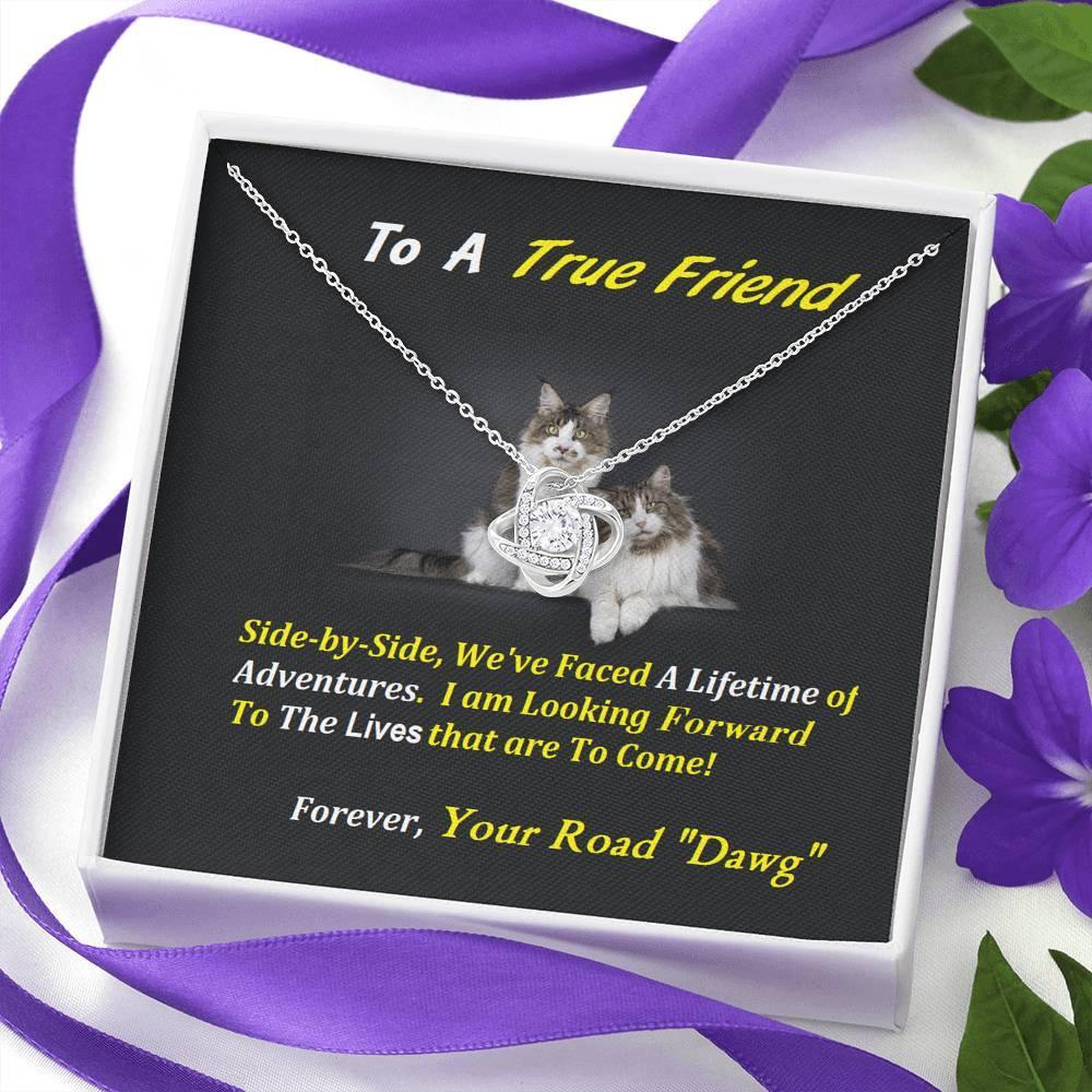 Love Knot Necklace, Birthday Gift For Friend, To My True Friend Necklace, Cat Lover Gift, Present For Friend, Gift - Gifts 4 Your Season