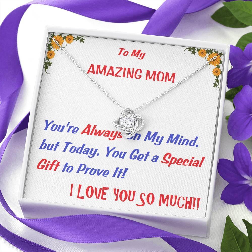 Love Knot Necklace | To My Mom Gift | Mom Christmas Jewelry | Love Her Keepsake | Mom Necklace | Mom Message Card | Meaningful Cards | Best Mom Ever - Gifts 4 Your Season