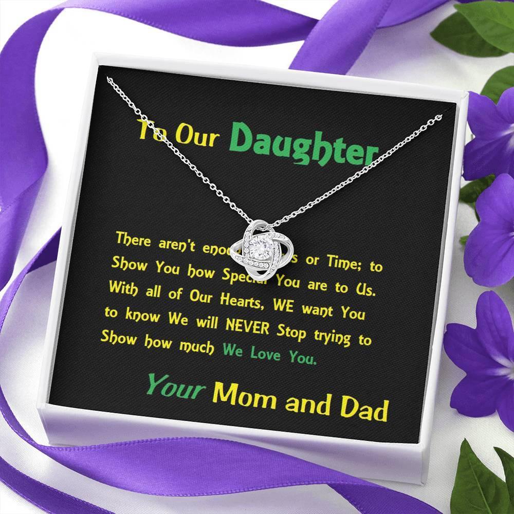 Love Knot Necklace For Daughter, Gift For Our Daughter , Shineon Jewelry, Christmas Gift, Birthday Gift, Message Card Jewelry - Gifts 4 Your Season