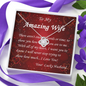 Love Knot Necklace, For Her, Valentine's Day, Mother, Wife, Girlfriend, with Custom Message Card