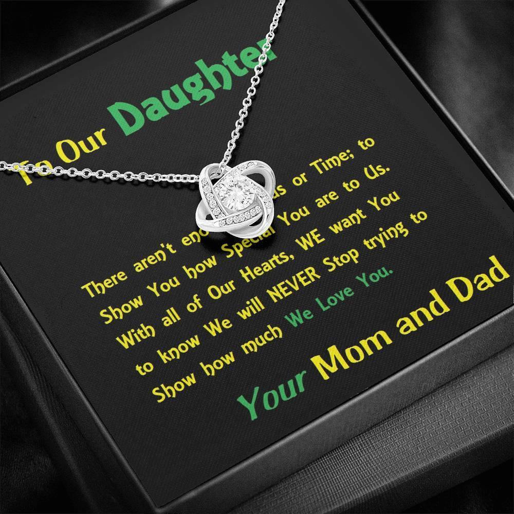 Love Knot Necklace For Daughter, Gift For Our Daughter , Shineon Jewelry, Christmas Gift, Birthday Gift, Message Card Jewelry - Gifts 4 Your Season