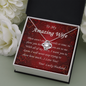 Love Knot Necklace, For Her, Valentine's Day, Mother, Wife, Girlfriend, with Custom Message Card