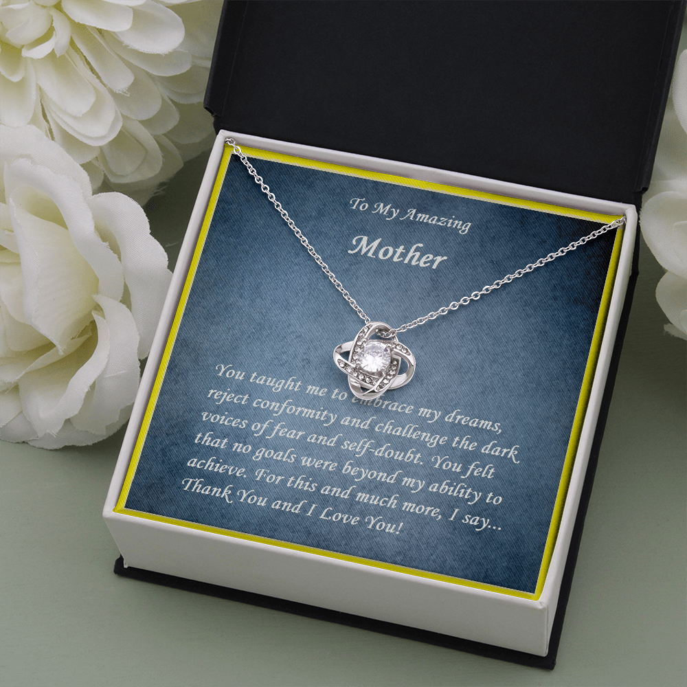 Love Knot Necklace, For Her, Mother, Mom, Grandmother, Aunt, Sister, Wife, Girlfriend, with Message Card